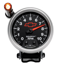 Load image into Gallery viewer, AutoMeter 3690-00406 GAGE, TACH, 3 3/4", 10K RPM, PED W/ EXT. QUICK-LITE, CHEVY RED BOWTIE, BLACK
