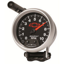 Load image into Gallery viewer, AutoMeter 3690-00406 GAGE, TACH, 3 3/4", 10K RPM, PED W/ EXT. QUICK-LITE, CHEVY RED BOWTIE, BLACK
