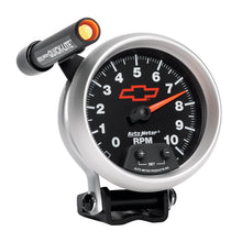 Load image into Gallery viewer, AutoMeter 3690-00406 GAGE, TACH, 3 3/4", 10K RPM, PED W/ EXT. QUICK-LITE, CHEVY RED BOWTIE, BLACK