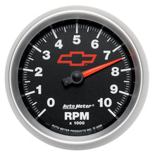 Load image into Gallery viewer, AutoMeter 3697-00406 GAUGE, TACHOMETER, 3 3/8", 10K RPM, IN-DASH, CHEVY RED BOWTIE, BLACK