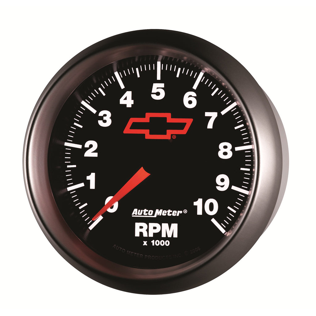 AutoMeter 3697-00406 GAUGE, TACHOMETER, 3 3/8", 10K RPM, IN-DASH, CHEVY RED BOWTIE, BLACK