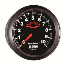 Load image into Gallery viewer, AutoMeter 3697-00406 GAUGE, TACHOMETER, 3 3/8", 10K RPM, IN-DASH, CHEVY RED BOWTIE, BLACK