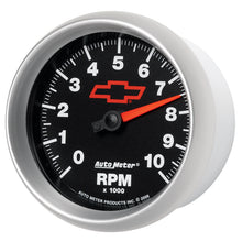 Load image into Gallery viewer, AutoMeter 3697-00406 GAUGE, TACHOMETER, 3 3/8", 10K RPM, IN-DASH, CHEVY RED BOWTIE, BLACK