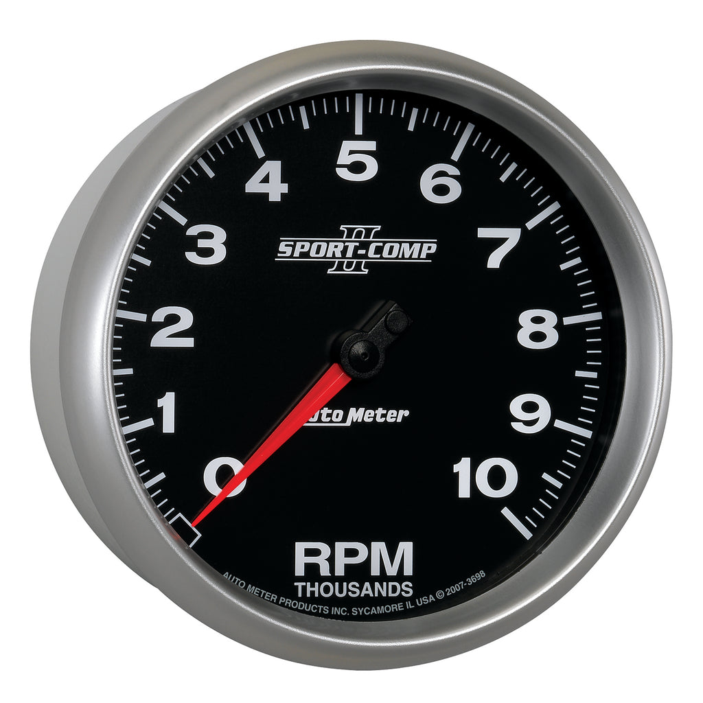 AutoMeter 3698 GAUGE, TACHOMETER, 5", 10K RPM, IN-DASH, SPORT-COMP II