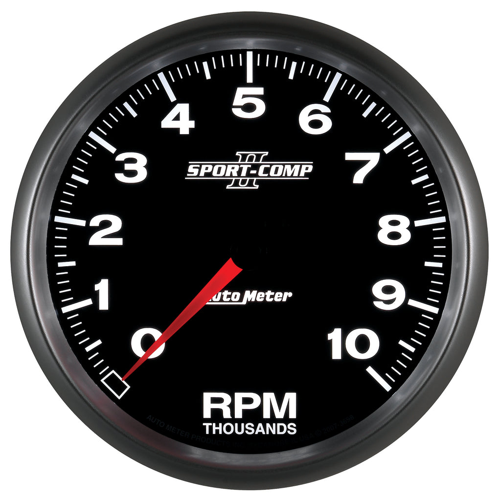 AutoMeter 3698 GAUGE, TACHOMETER, 5", 10K RPM, IN-DASH, SPORT-COMP II