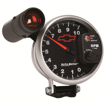 Load image into Gallery viewer, AutoMeter 3699-00406 GAGE, TACH, 5", 10K RPM, PED W/ EXT. SHIFT-LITE, CHEVY RED BOWTIE, BLACK