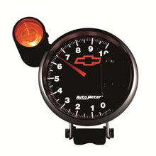 Load image into Gallery viewer, AutoMeter 3699-00406 GAGE, TACH, 5", 10K RPM, PED W/ EXT. SHIFT-LITE, CHEVY RED BOWTIE, BLACK