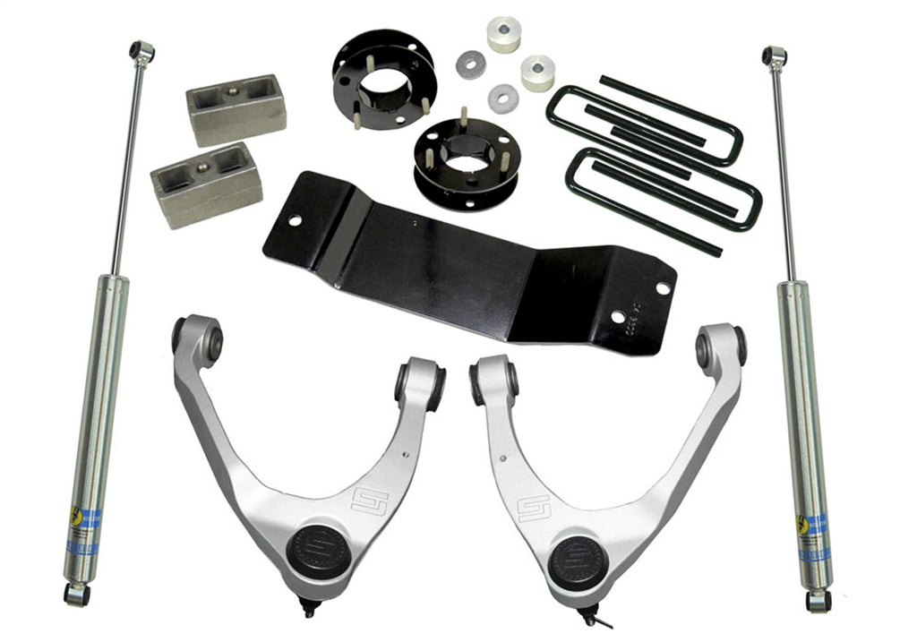 Superlift 3700B 3.5in. Upper Ctrl Arm Kit-07-16 GM 1500 4WD w OE Cast Stl Ctrl Arms w Bil Rr Shc for Select Chevrolet Silverado 1500, GMC Sierra