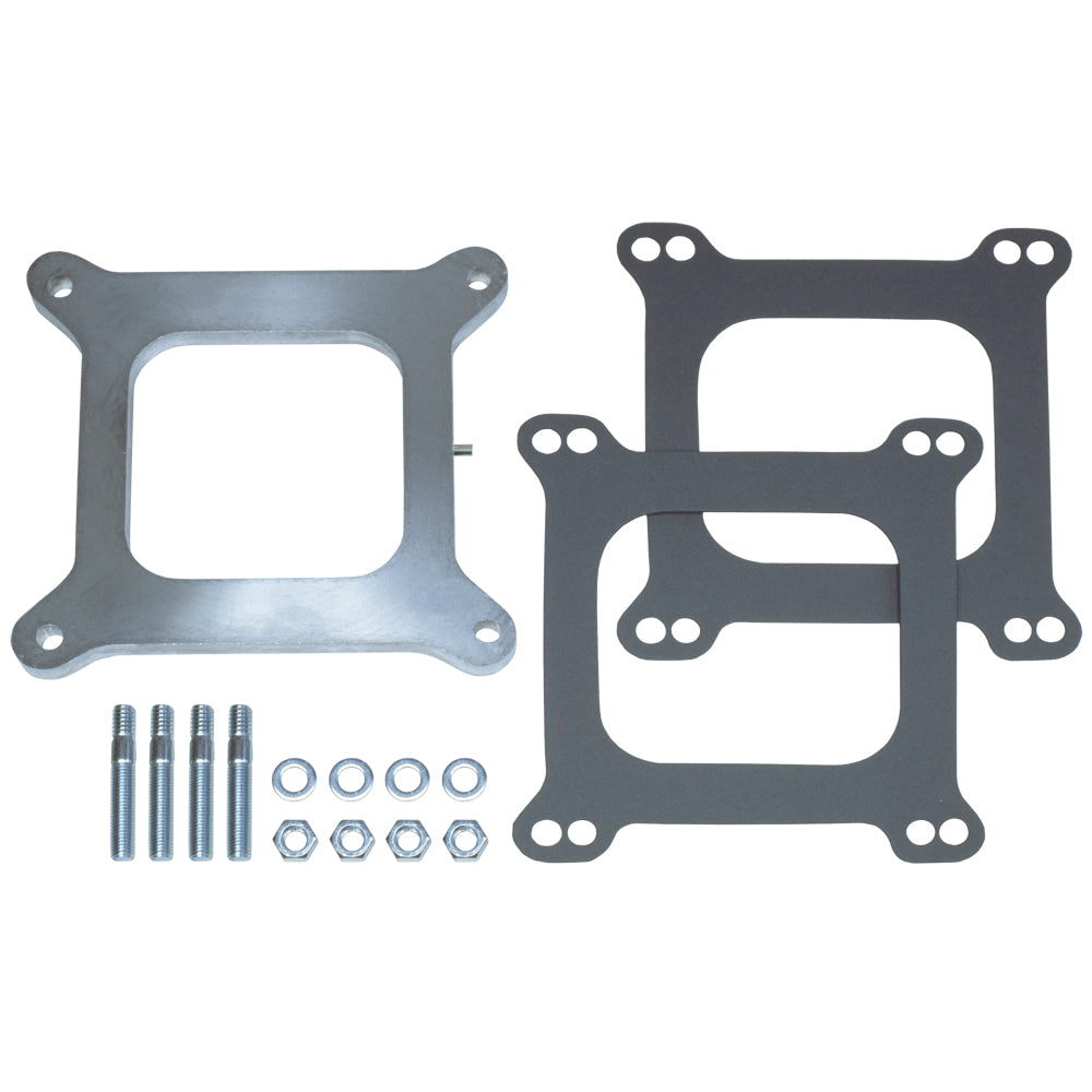 38-In.-Tall-Holley-4Bbl-Spacer-With-TubeCap-Open-Cast-Aluminum-Carb-Spacer195964-Pontiac-Engin