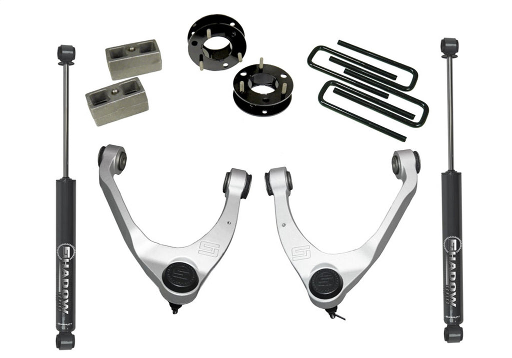 Superlift 3800 3.5in. Upper Ctrl Arm Kit-14-18 GM 1500 2WD w OE Al or SS Ctrl Arms w SL Rr Shck for Select Chevrolet Silverado 1500, Chevrolet Silverado LD, GMC Sierra 1500, GMC Sierra Limited