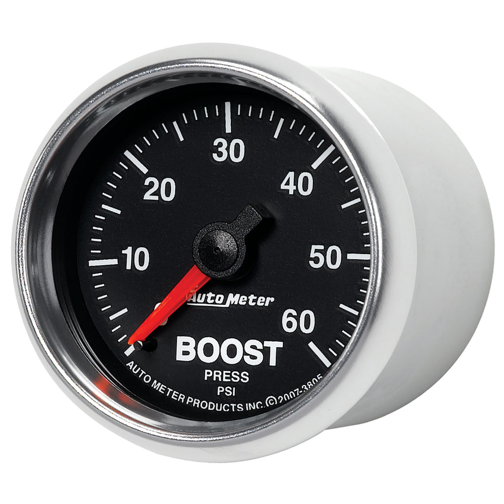 AutoMeter 3805 GAUGE, BOOST, 2 1/16", 60PSI, MECHANICAL, GS