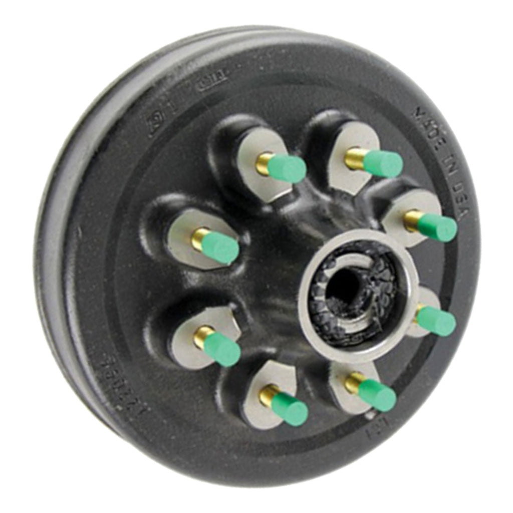 CURT 380827 12" Hybrid Threaded Grease Brake Hub Assembly with Installed Bearing Kit