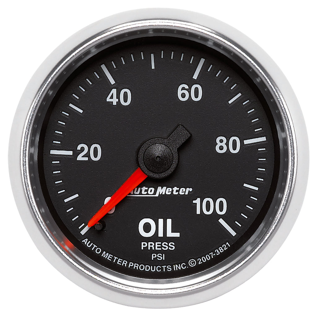 AutoMeter 3821 GAUGE, OIL PRESSURE, 2 1/16", 100PSI, MECHANICAL, GS