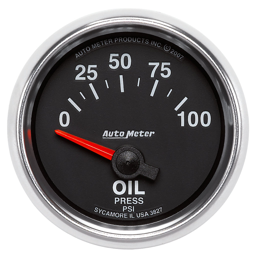 AutoMeter 3827 GAUGE, OIL PRESSURE, 2 1/16", 100PSI, ELECTRIC, GS