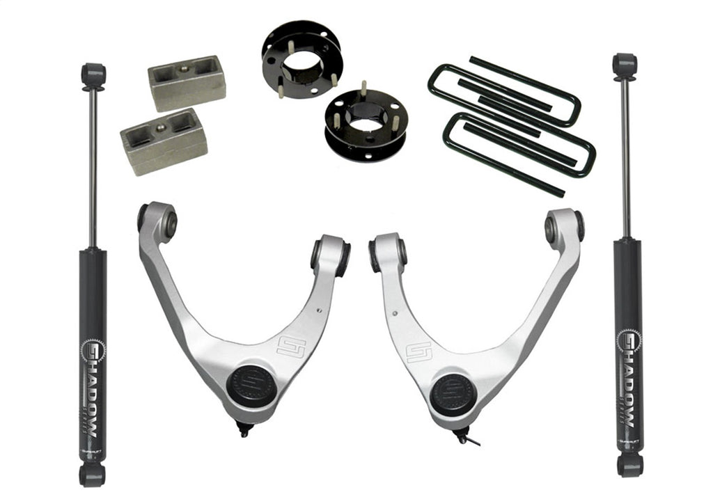 Superlift 3850 3.5in. Upper Ctrl Arm Kit-07-16 GM 1500 2WD w OE Cast Stl Ctrl Arms w SL Rr Shck for Select Chevrolet Silverado 1500, GMC Sierra