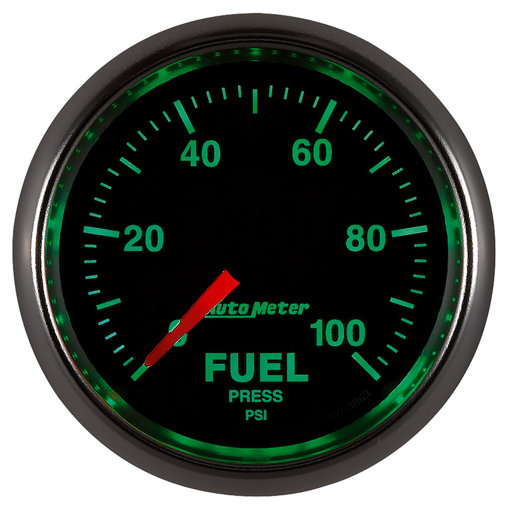 AutoMeter 3863 GAUGE, FUEL PRESSURE, 2 1/16", 100PSI, DIGITAL STEPPER MOTOR, GS