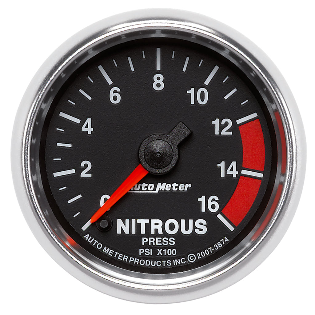 AutoMeter 3874 GAUGE, NITROUS PRESSURE, 2 1/16", 1600PSI, DIGITAL STEPPER MOTOR, GS