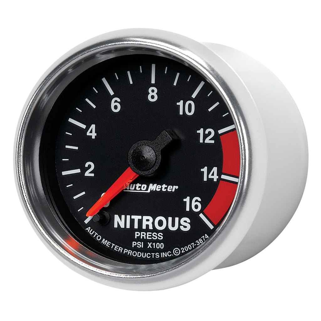 AutoMeter 3874 GAUGE, NITROUS PRESSURE, 2 1/16", 1600PSI, DIGITAL STEPPER MOTOR, GS