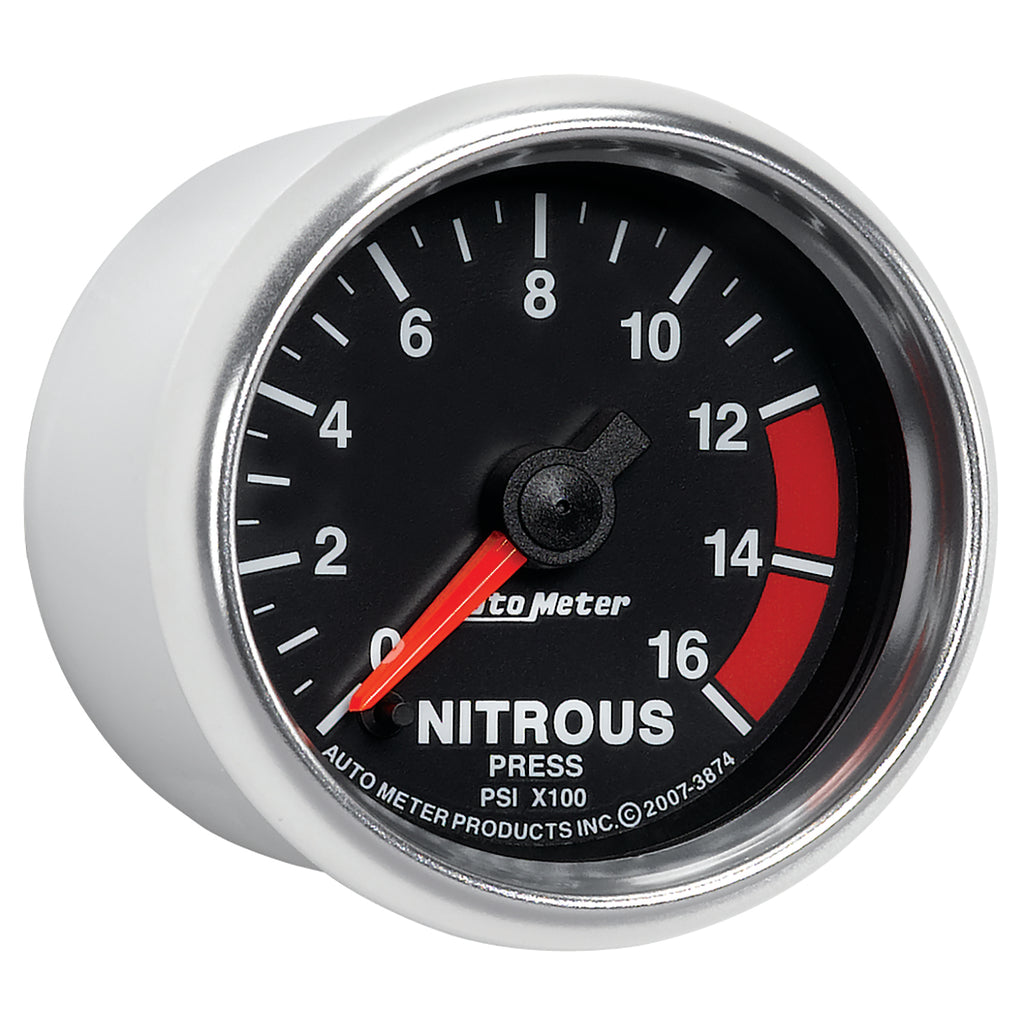 AutoMeter 3874 GAUGE, NITROUS PRESSURE, 2 1/16", 1600PSI, DIGITAL STEPPER MOTOR, GS