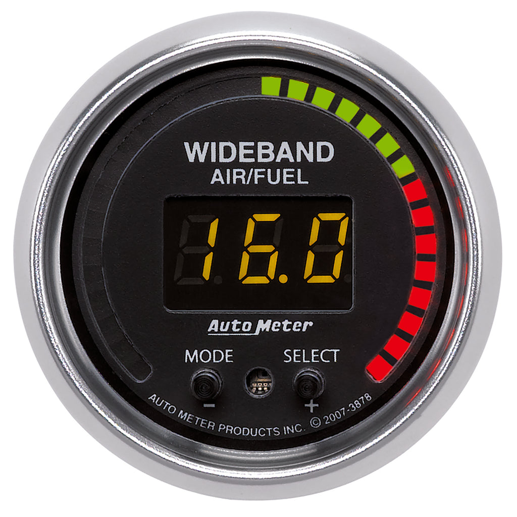 AutoMeter 3878 GAUGE, AIR/FUEL RATIO-PRO, 2 1/16", 10:1-20:1, DIGITAL W/ PEAK & WARN, GS