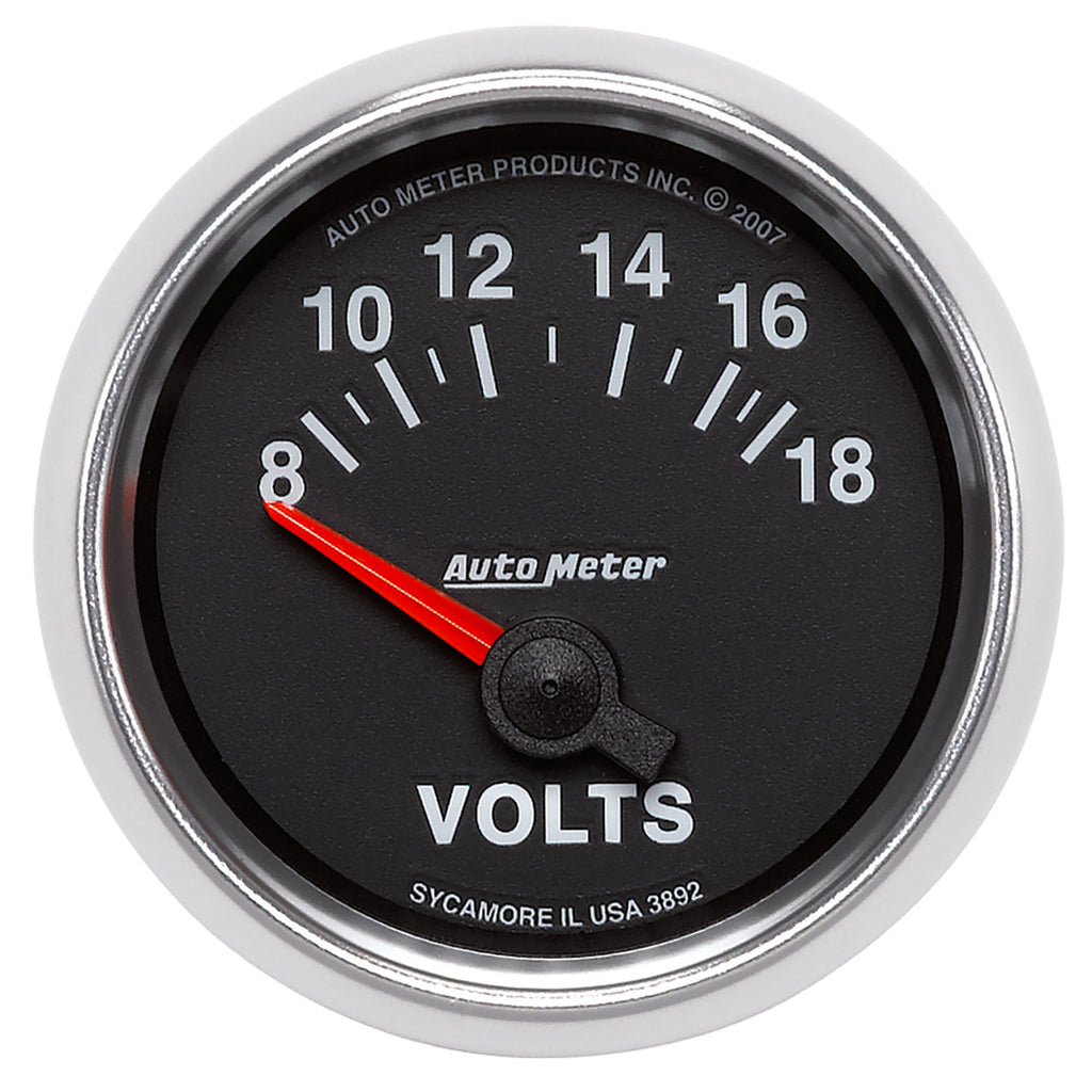AutoMeter 3892 GAUGE, VOLTMETER, 2 1/16", 18V, ELECTRIC, GS