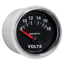 Load image into Gallery viewer, AutoMeter 3892 GAUGE, VOLTMETER, 2 1/16", 18V, ELECTRIC, GS