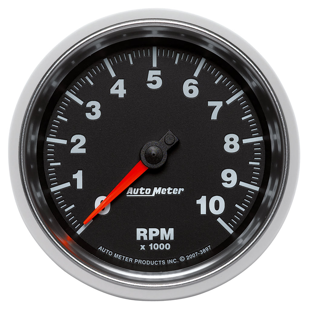 AutoMeter 3897 GAUGE, TACHOMETER, 3 3/8", 10K RPM, IN-DASH, GS