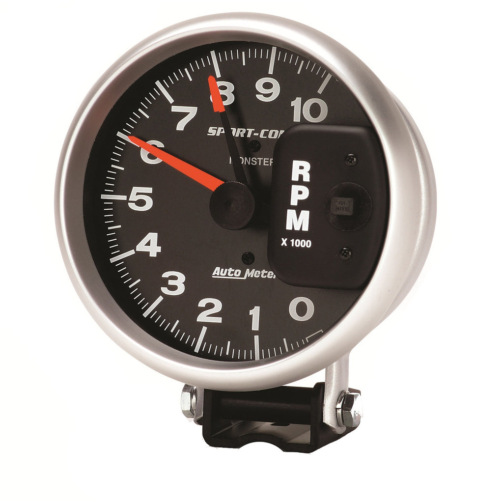 AutoMeter 3900 GAUGE, TACHOMETER, 5", 10K RPM, PEDESTAL W/ RED LINE, SPORT-COMP