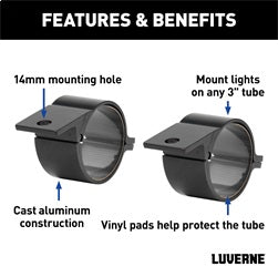 Luverne 390103 LUVERNE 390103 3-Inch Accessory Mounting Tabs for LED Lights; 2-Pack