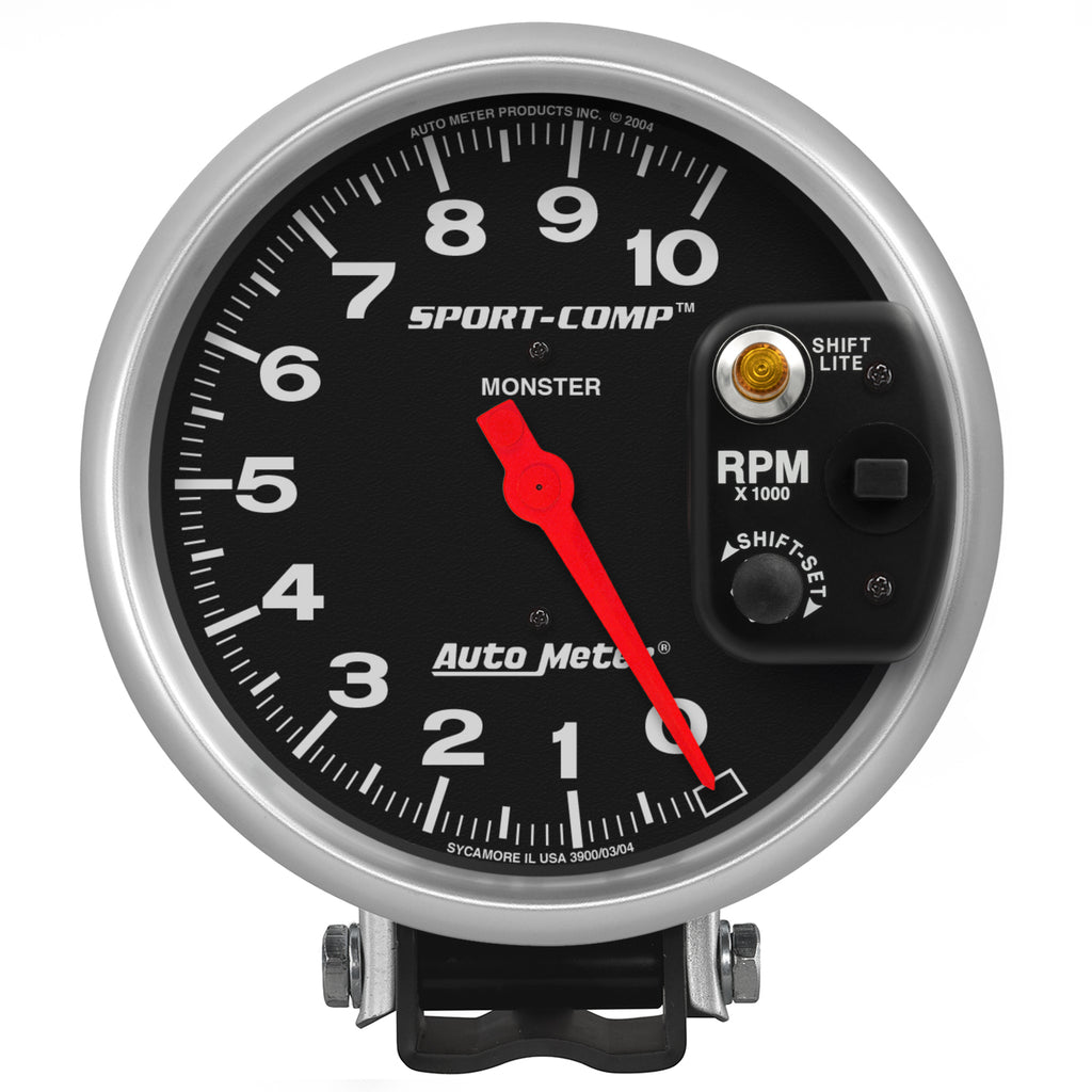 AutoMeter 3903 GAUGE, TACHOMETER, 5", 10K RPM, PEDESTAL W/ INT. SHIFT-LITE, SPORT-COMP