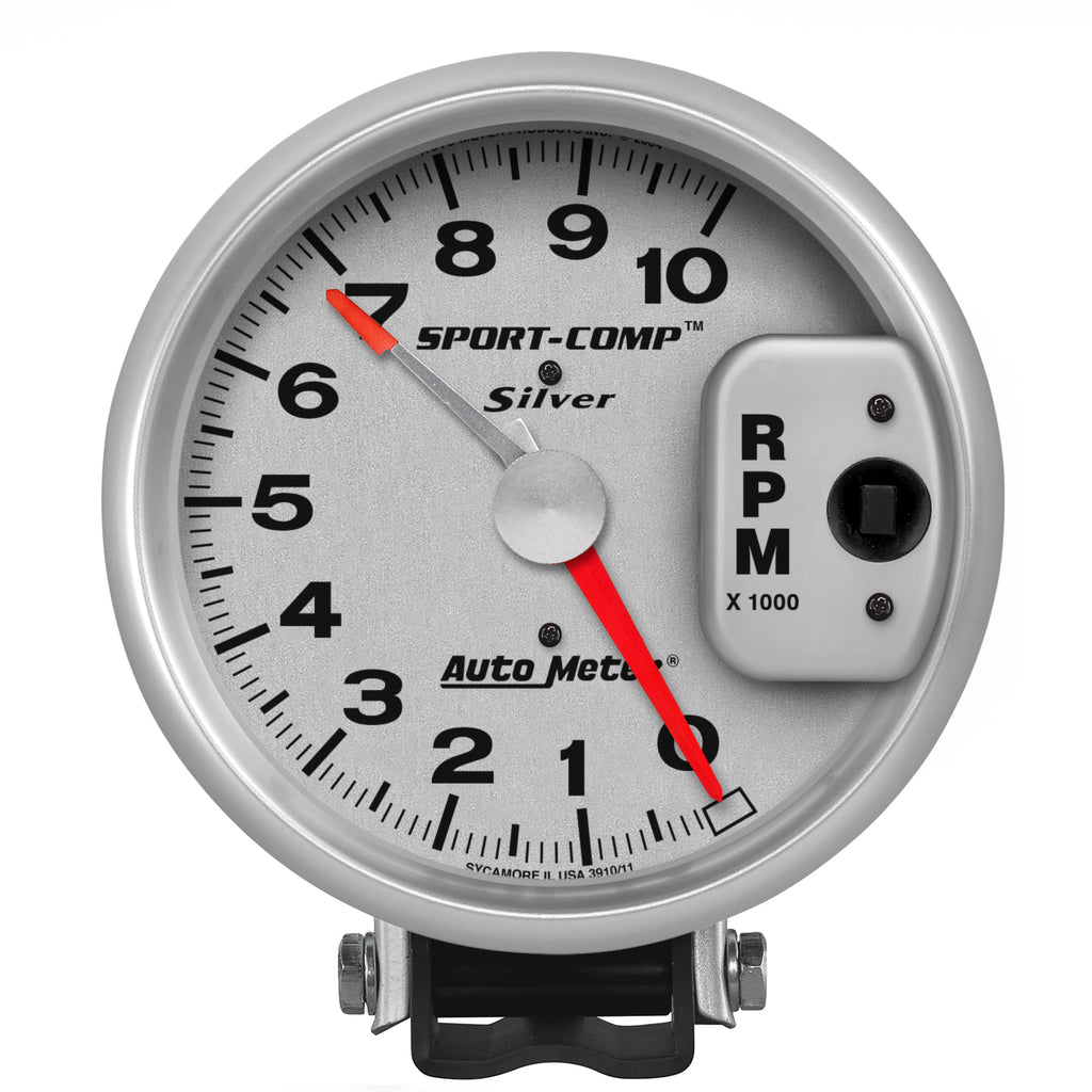 AutoMeter 3910 GAUGE, TACHOMETER, 5", 10K RPM, PEDESTAL W/ RED LINE, ULTRA-LITE
