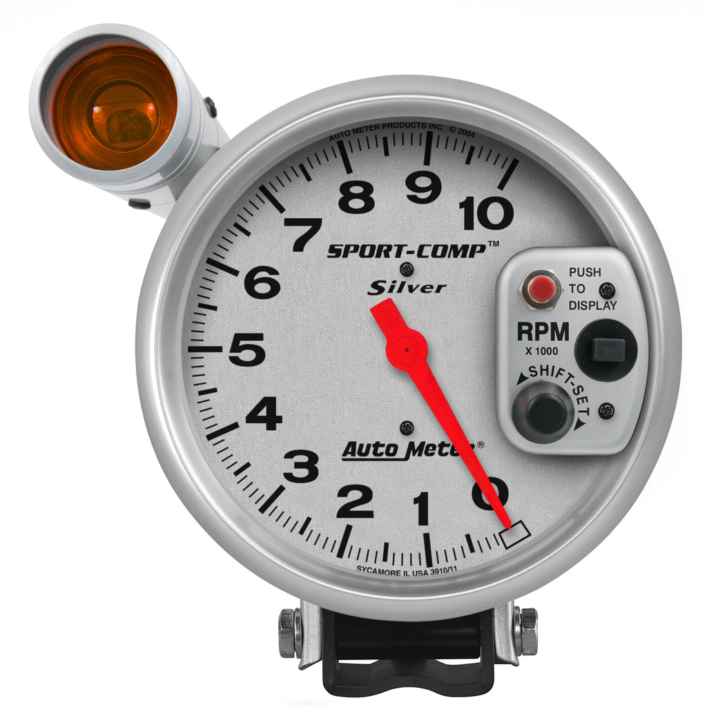 AutoMeter 3911 GAUGE, TACHOMETER, 5", 10K RPM, PEDESTAL W/ EXT. SHIFT-LITE, ULTRA-LITE