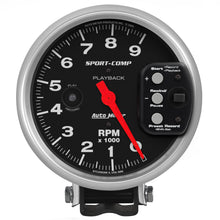Load image into Gallery viewer, AutoMeter 3966 GAUGE, TACHOMETER, 5", 9K RPM, PEDESTAL W/ RPM PLAYBACK, SPORT-COMP