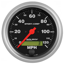 Load image into Gallery viewer, AutoMeter 3987 GAUGE, SPEEDO, 3 3/8", 120MPH, ELEC. PROGRAM W/ LCD ODO, SPORT-COMP
