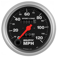 Load image into Gallery viewer, AutoMeter 3992 GAUGE, SPEEDOMETER, 3 3/8", 120MPH, MECHANICAL, SPORT-COMP