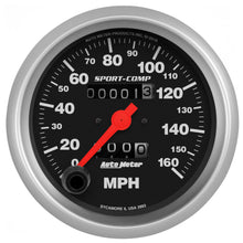 Load image into Gallery viewer, AutoMeter 3993 GAUGE, SPEEDOMETER, 3 3/8", 160MPH, MECHANICAL, SPORT-COMP