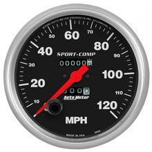 Load image into Gallery viewer, AutoMeter 3994 GAUGE, SPEEDOMETER, 5", 120MPH, MECHANICAL, SPORT-COMP