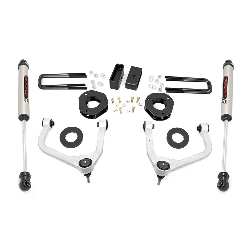 3.5-Inch-Suspension-Lift-Kit-WForged-Upper-Control-Arms--V2-Shocks-19-20-Gmc-SilveradoSierra-1500-4Wd2Wd-Rough-Country