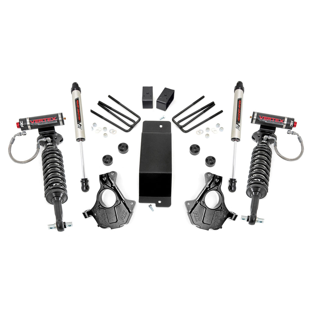 3.5-Lift-Kit-;-14-18-Silverado--Sierra-1500-With-Vertex-Coilovers--V2-;-Cast-Steel-Lca