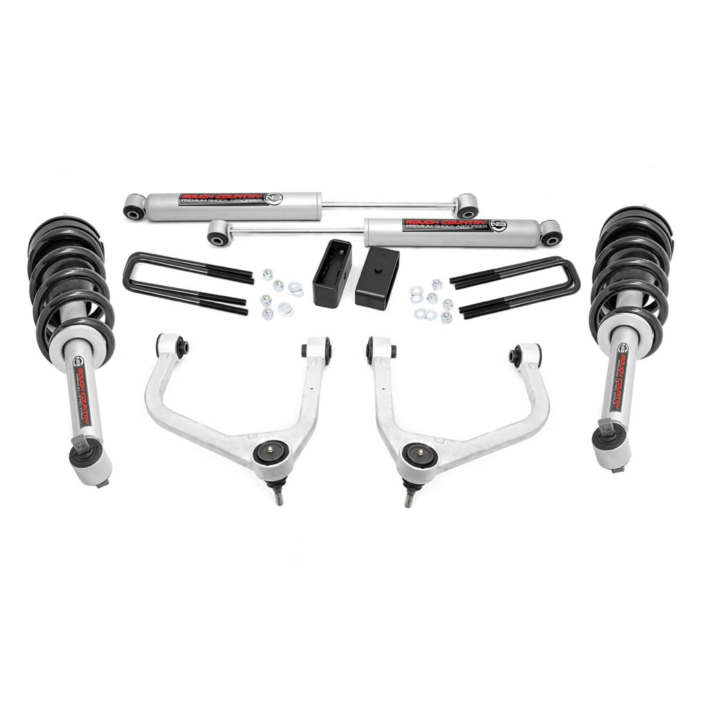 3.5-Inch-Suspension-Lift-Kit-WForged-Upper-Control-Arms--Loaded-Struts-19-20-SilveradoSierra-1500-4Wd2Wd-Rough-Country
