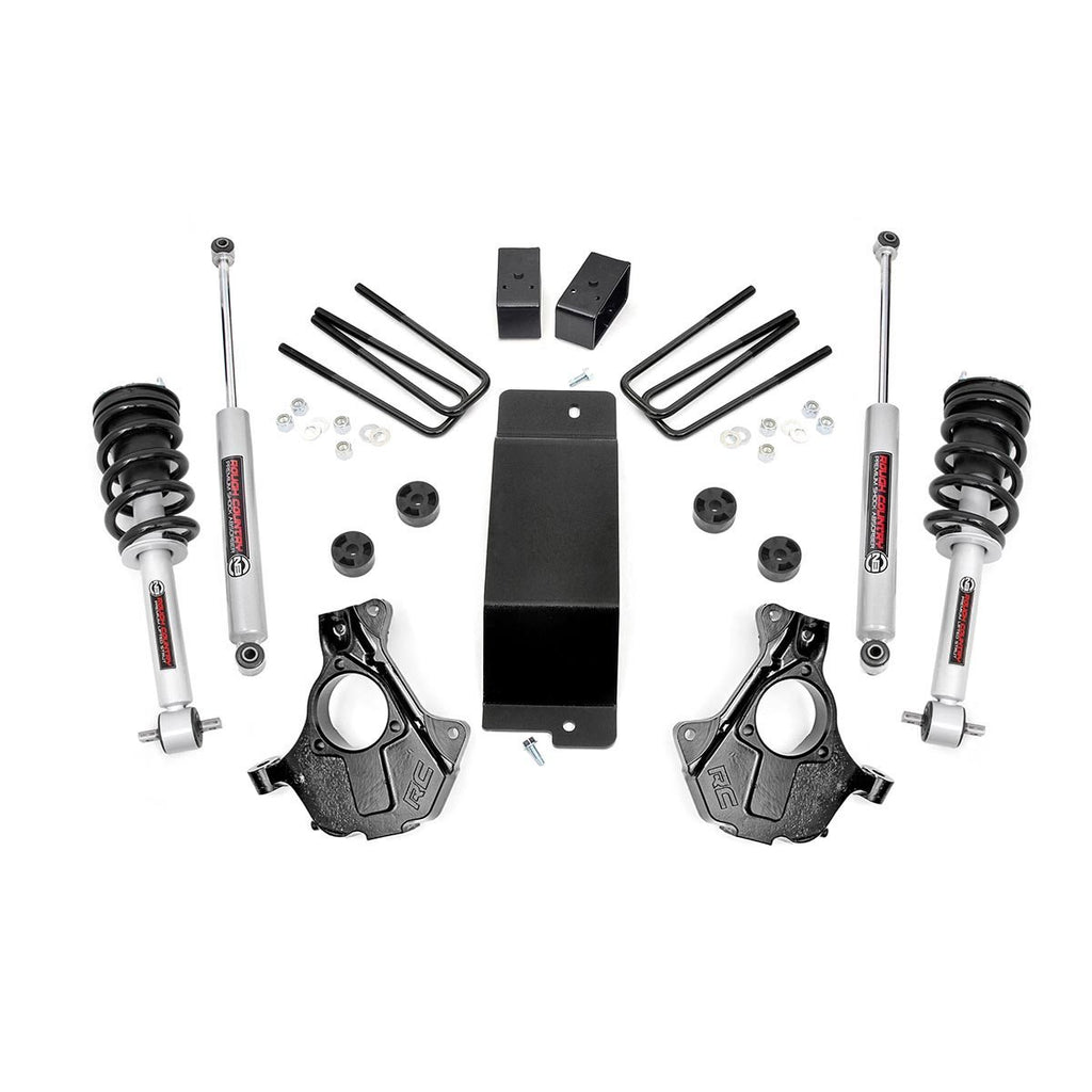 3.5-Inch-Suspension-Lift-Knuckle-Kit-WLifted-Struts-N3-Shocks-07-13-SilveradoSierra-1500-Cast-Steel-Rough-Country