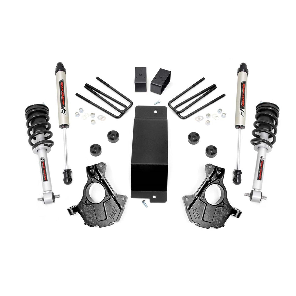3.5-Inch-Suspension-Lift-Knuckle-Kit-WLifted-Struts-V2-Monotube-Shocks-07-13-SilveradoSierra-1500-Cast-Steel-Rough-Country
