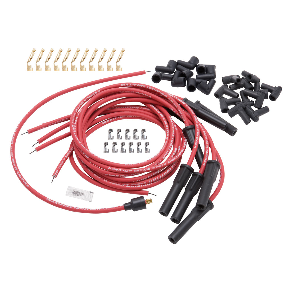 Spark-Plug-Wire-Set-Universal-Flex-Boots-50-Ohm-Resistance-8-65Mm-Red-Wire-(Set-Of-9)