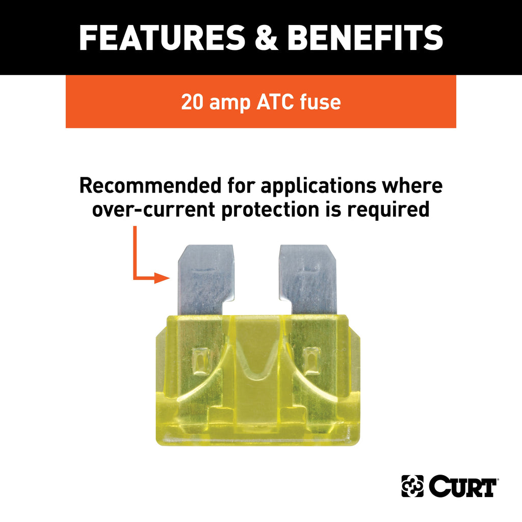 CURT 58460 CURT 58460 Replacement 20-Amp ATC Automotive Fuses; 100-Pack - Truck Part Superstore