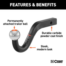 Load image into Gallery viewer, CURT 45582 Euro Mount (2in. Ball; 1-1/4in. Shank; 3;500 lbs.;-3/4in. High; 8-3/4in. Long) - Truck Part Superstore
