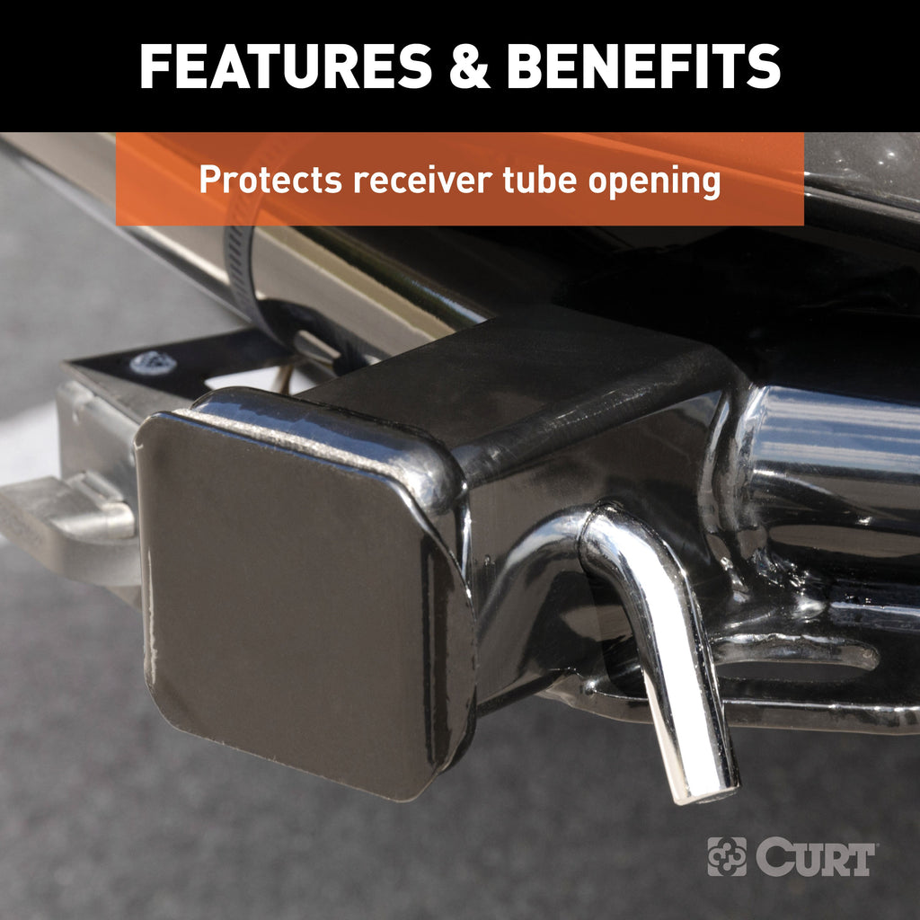 CURT 22180 CURT 22180 Black Plastic Trailer Hitch Cover; Fits 2-Inch Receiver - Truck Part Superstore