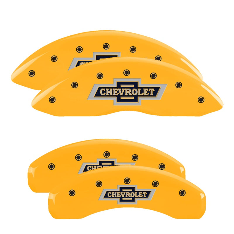 4-Caliper-Covers-Engraved-F--R-100-Anniversary-Yellow-Finish-Black-Char-2019-Chevrolet-Tahoe