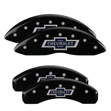 Load image into Gallery viewer, 4-Caliper-Covers-Engraved-F--R-100Th-Anniv-Black-Finish-Silver-Char-2019-Chevy-Silverado-1500