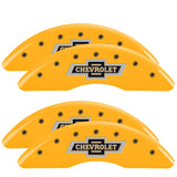 MGP 14173SBANYL Set of 4: Yellow finish, Black 100 Anniversary Chevrolet