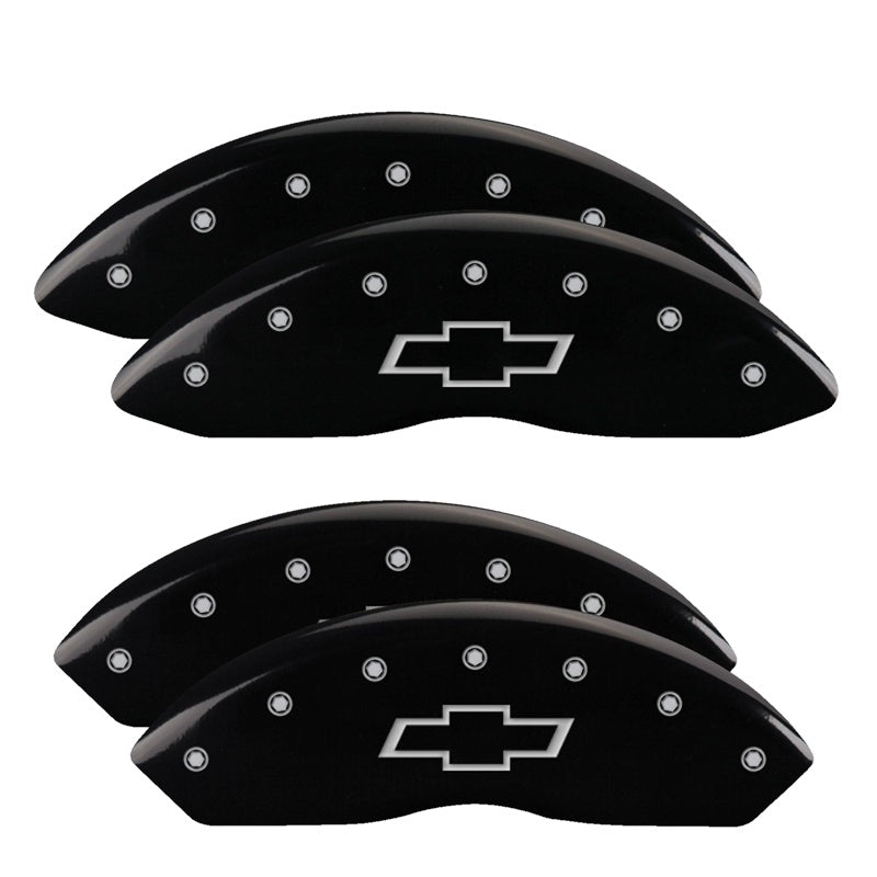 4-Caliper-Covers-Engraved-F--R-Bowtie-Black-Finish-Silver-Char-2014-Chevrolet-Express-2500
